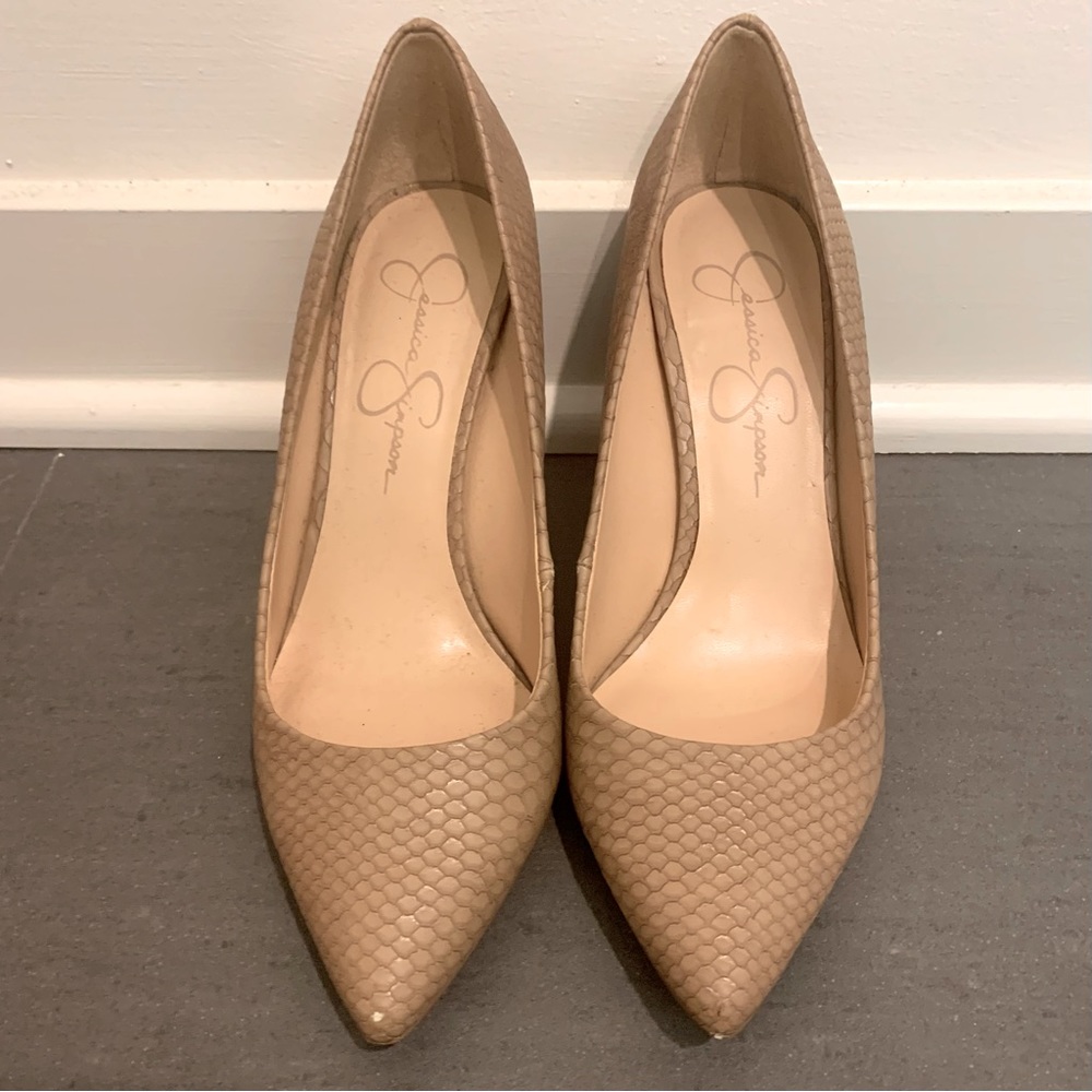 Jessica Simpson Tan Snakeskin Heels